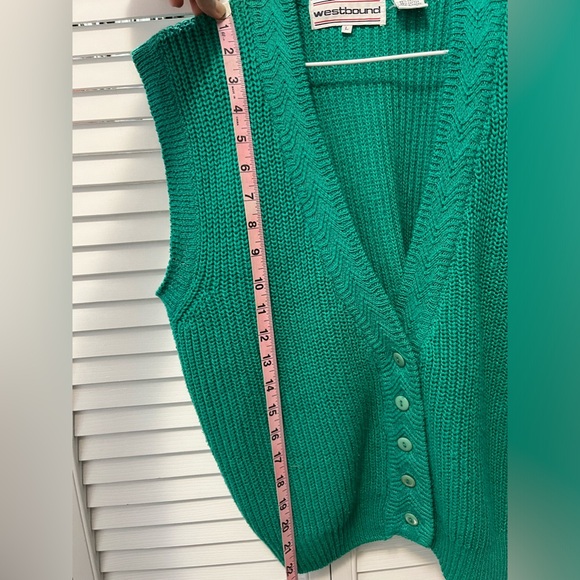 Westbound Vintage button down Knit Sweater Vest Large - Picture 5 of 6